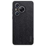 For Huawei Pura 70 Case Wood Grain PU Leather+PC+TPU Slim-Fit Phone Guard Cover