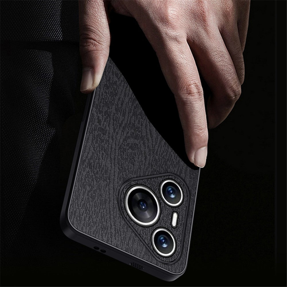 For Huawei Pura 70 Case Wood Grain PU Leather+PC+TPU Slim-Fit Phone Guard Cover