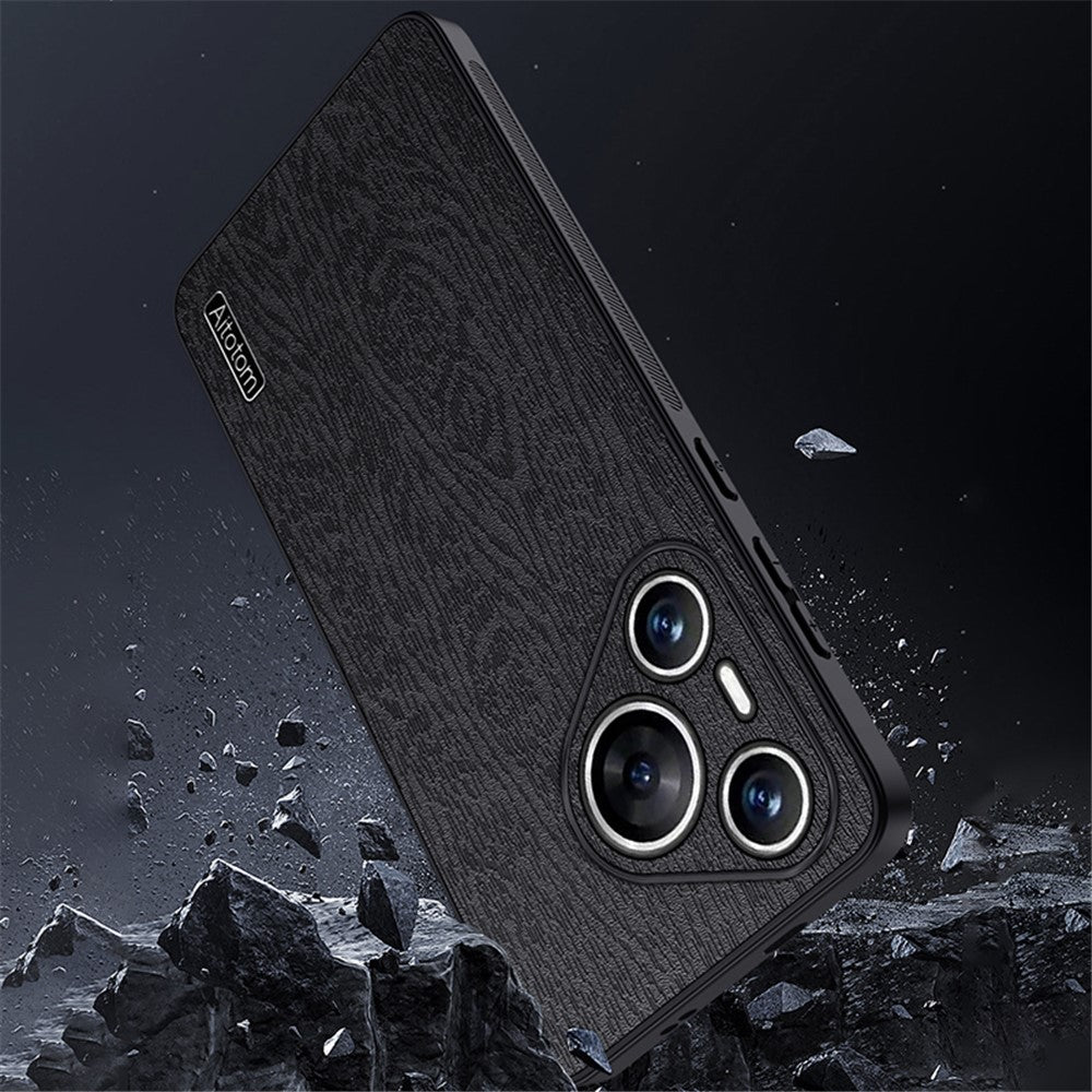 For Huawei Pura 70 Case Wood Grain PU Leather+PC+TPU Slim-Fit Phone Guard Cover