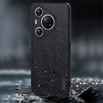 Huawei Pura 70 Pro / Pura 70 Pro+ Reptåligt fodral i trästruktur PU-läder+PC+TPU mobilskal