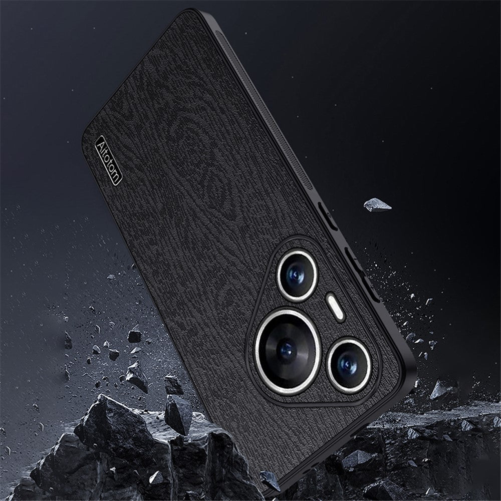 Huawei Pura 70 Pro / Pura 70 Pro+ Reptåligt fodral i trästruktur PU-läder+PC+TPU mobilskal