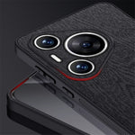 Huawei Pura 70 Pro / Pura 70 Pro+ Reptåligt fodral i trästruktur PU-läder+PC+TPU mobilskal