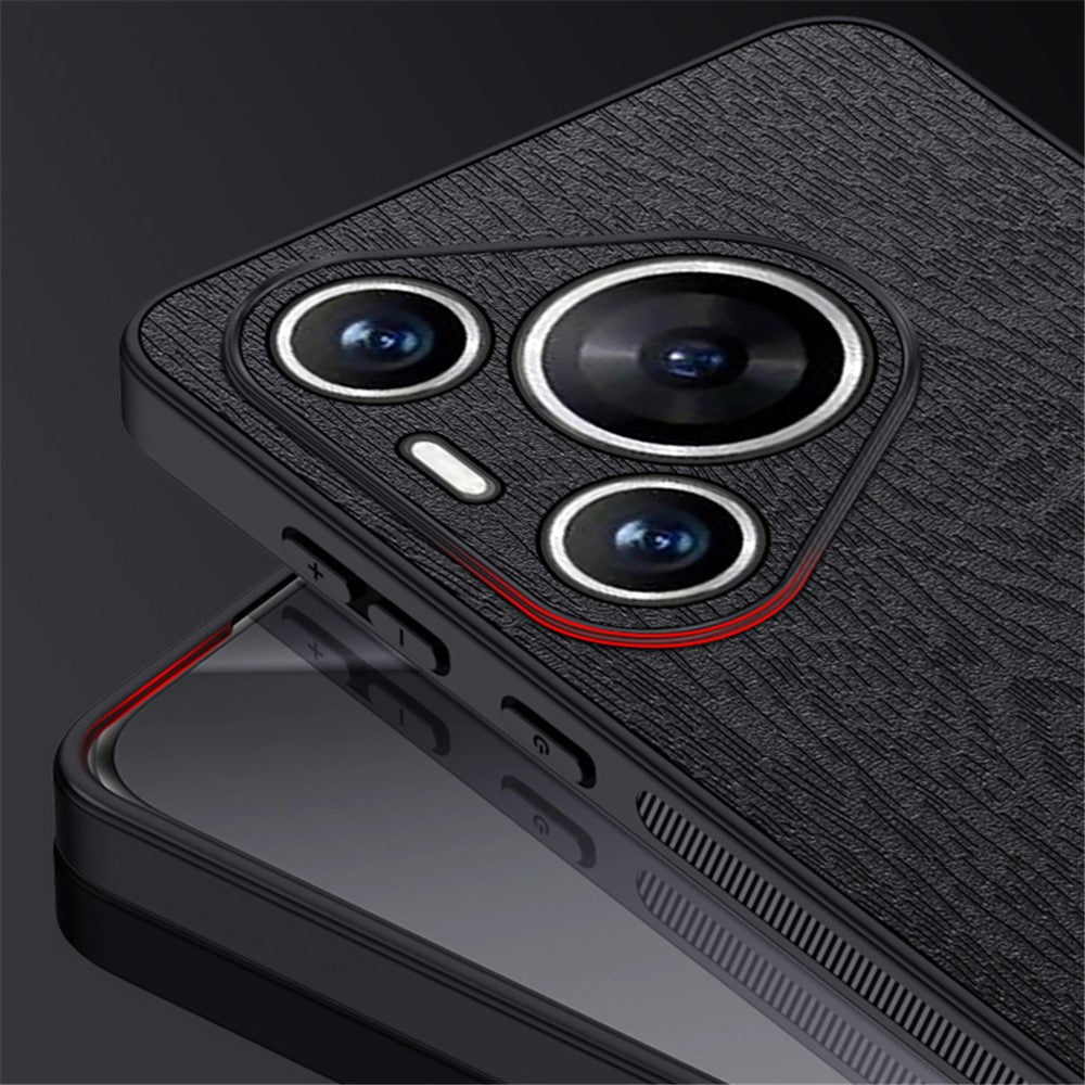 Huawei Pura 70 Pro / Pura 70 Pro+ Reptåligt fodral i trästruktur PU-läder+PC+TPU mobilskal
