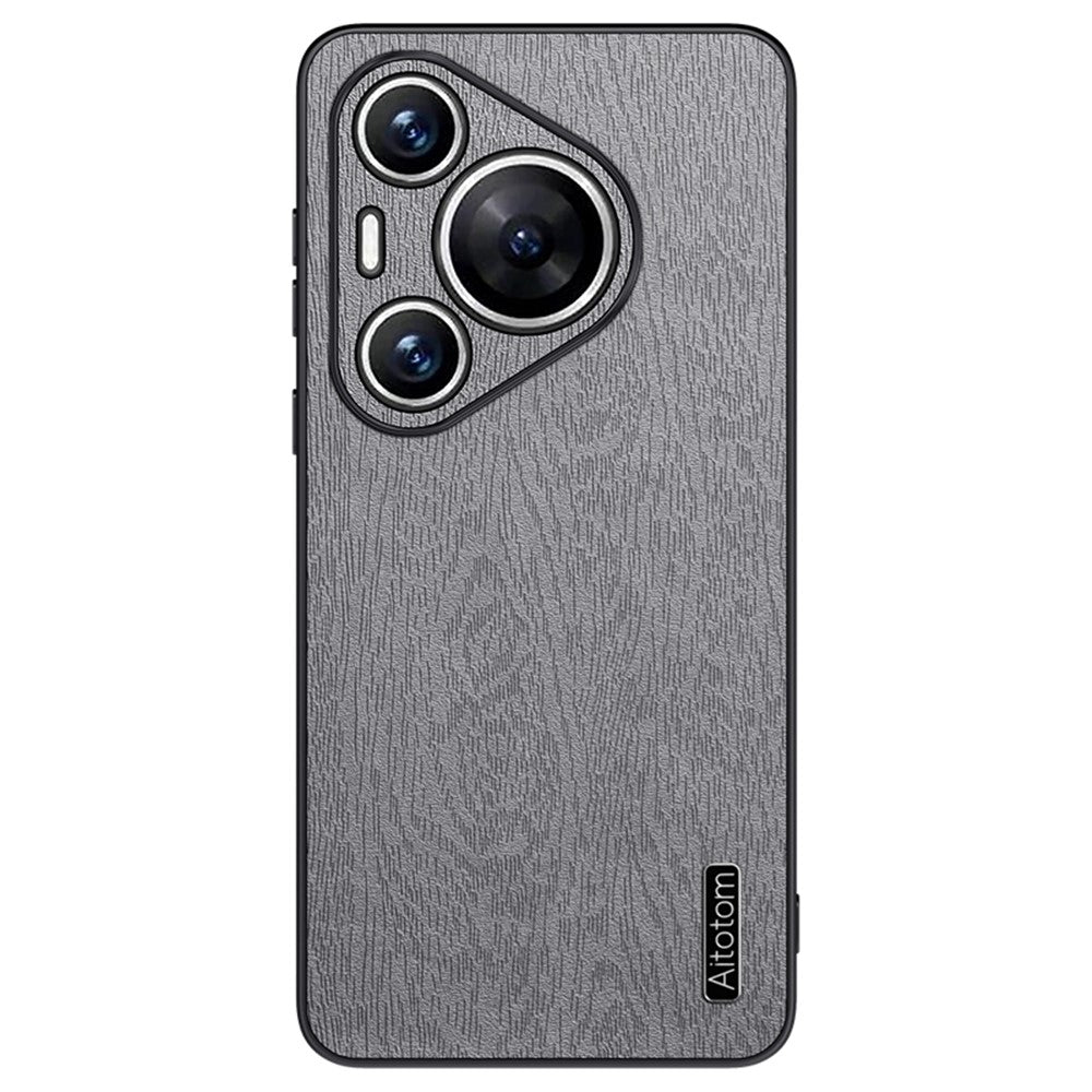 Huawei Pura 70 Pro / Pura 70 Pro+ Reptåligt fodral i trästruktur PU-läder+PC+TPU mobilskal
