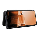 Til Asus Zenfone 11 Ultra 5G Læder Cover Kulfiber Tekstur Stand Magnetisk Telefon Cover