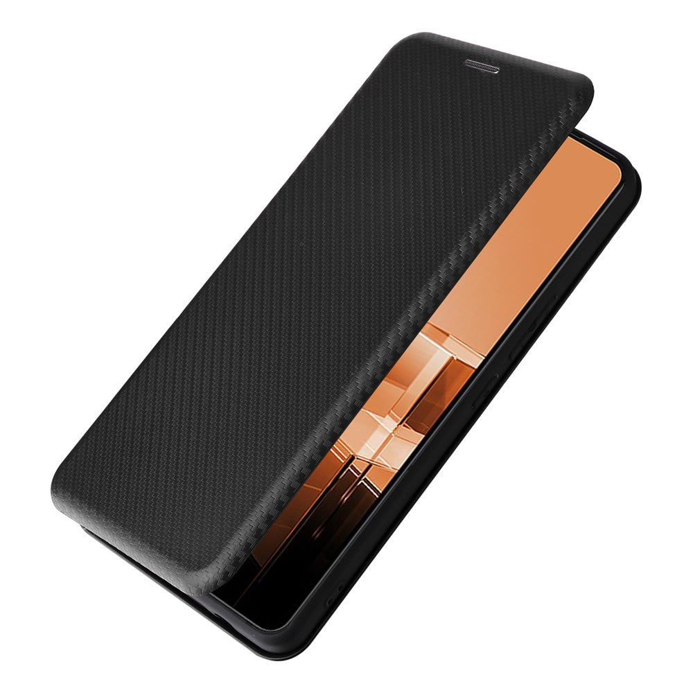 Til Asus Zenfone 11 Ultra 5G Læder Cover Kulfiber Tekstur Stand Magnetisk Telefon Cover