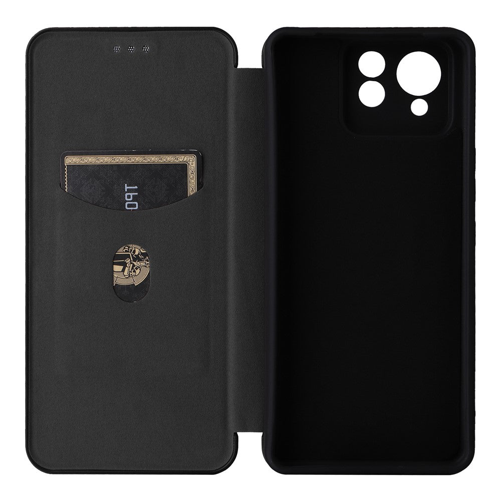 Til Asus Zenfone 11 Ultra 5G Læder Cover Kulfiber Tekstur Stand Magnetisk Telefon Cover