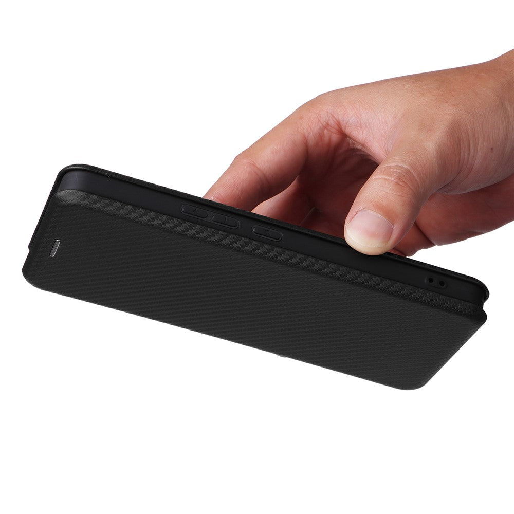 Til Asus Zenfone 11 Ultra 5G Læder Cover Kulfiber Tekstur Stand Magnetisk Telefon Cover