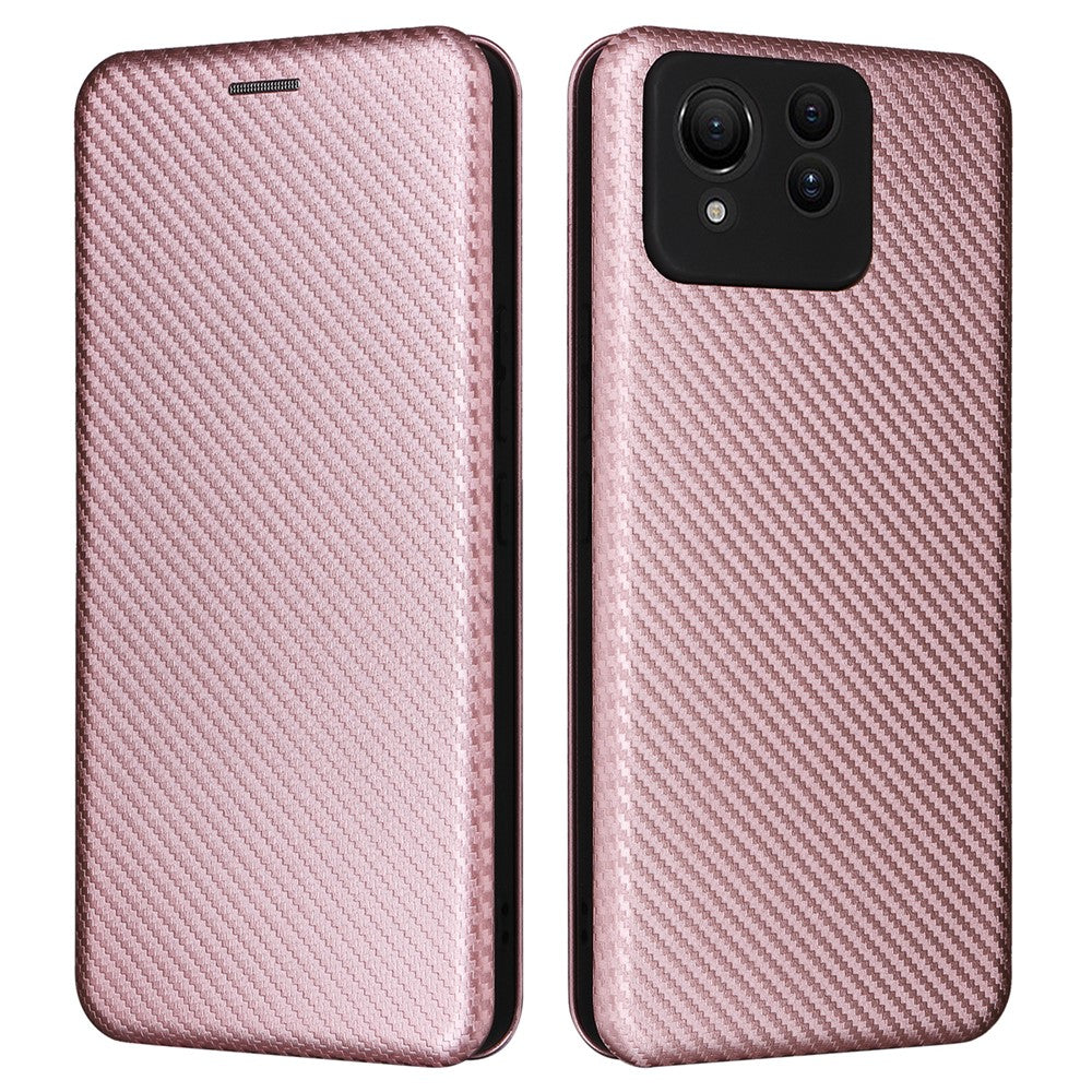 Til Asus Zenfone 11 Ultra 5G Læder Cover Kulfiber Tekstur Stand Magnetisk Telefon Cover