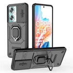 For Oppo A79 5G / A2 5G Case Camera Protection PC+TPU Phone Cover with Ring Kickstand