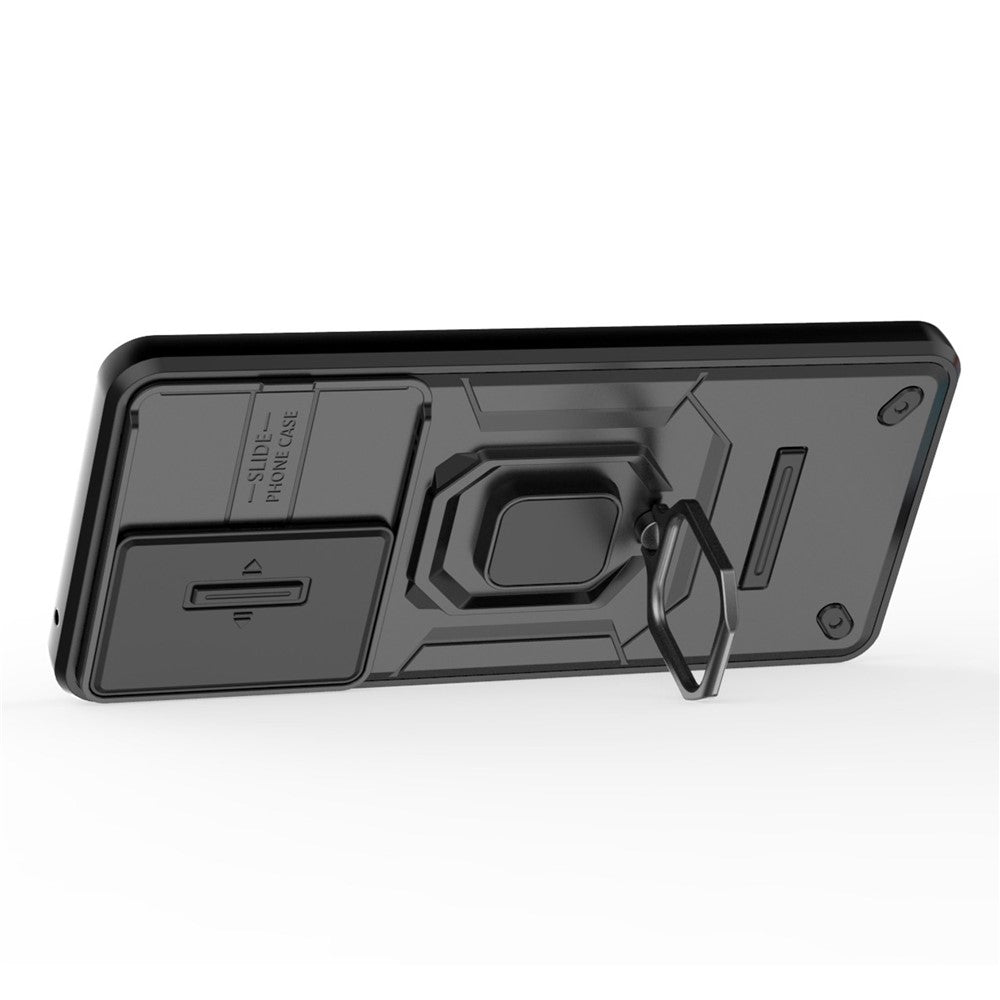 For Oppo A79 5G / A2 5G Case Camera Protection PC+TPU Phone Cover with Ring Kickstand