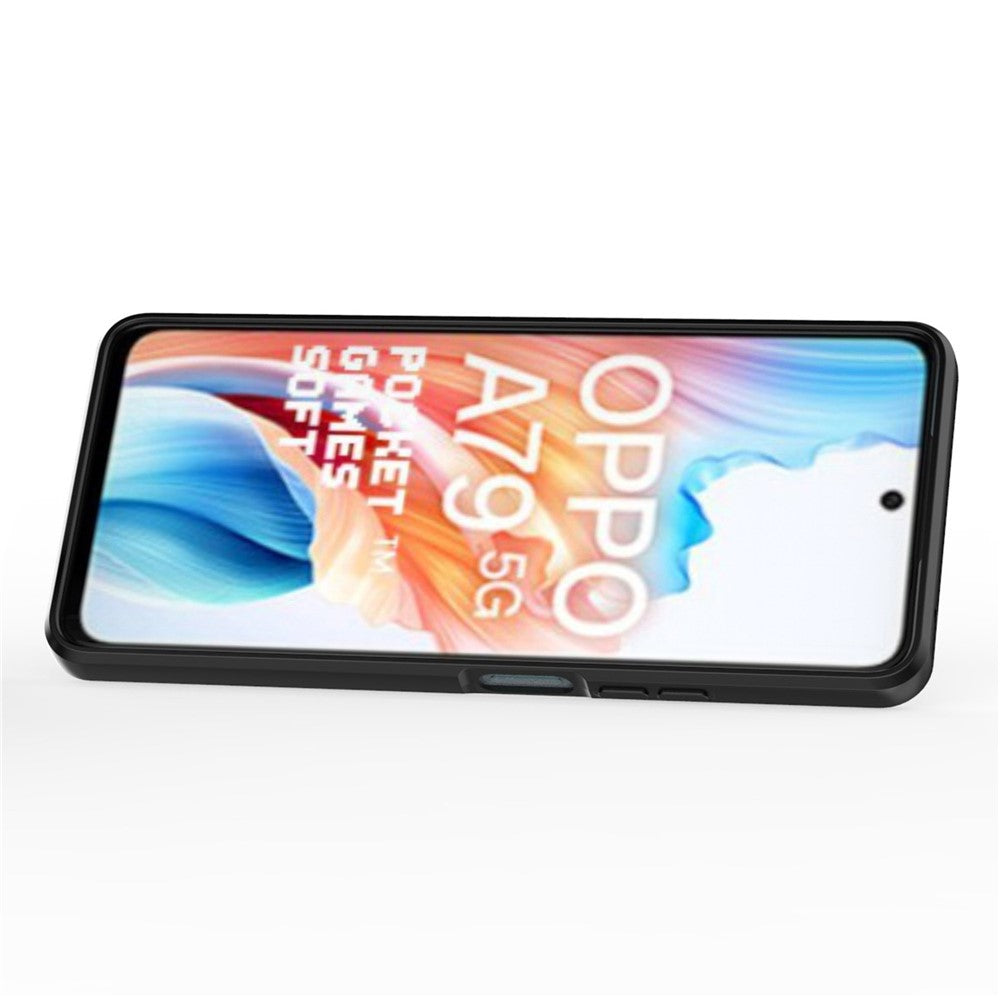 For Oppo A79 5G / A2 5G Case Camera Protection PC+TPU Phone Cover with Ring Kickstand