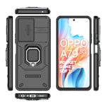 For Oppo A79 5G / A2 5G Case Camera Protection PC+TPU Phone Cover with Ring Kickstand