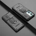 For Oppo A79 5G / A2 5G Case Camera Protection PC+TPU Phone Cover with Ring Kickstand