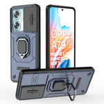 For Oppo A79 5G / A2 5G Case Camera Protection PC+TPU Phone Cover with Ring Kickstand