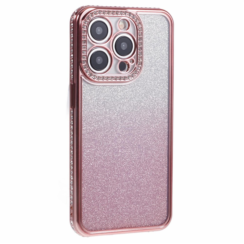 For iPhone 12 Pro TPU Case Rhinestones Decor Gradient Phone Case