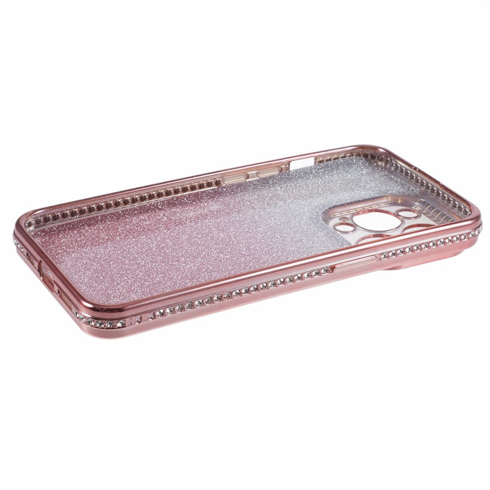 For iPhone 12 Pro TPU Case Rhinestones Decor Gradient Phone Case