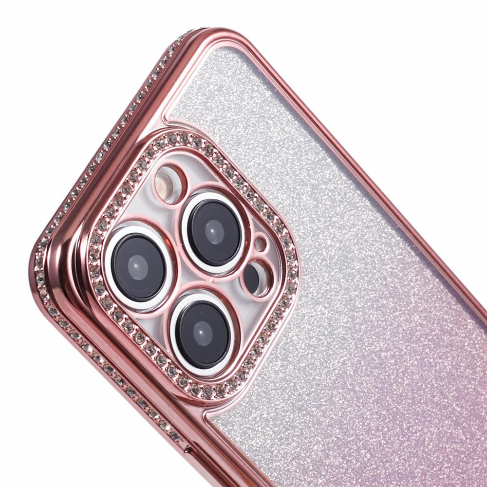 For iPhone 12 Pro TPU Case Rhinestones Decor Gradient Phone Case