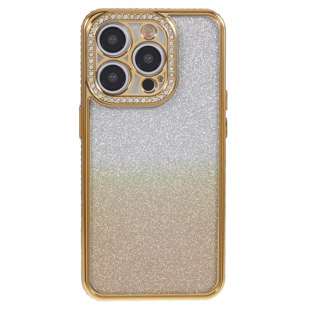For iPhone 12 Pro TPU Case Rhinestones Decor Gradient Phone Case