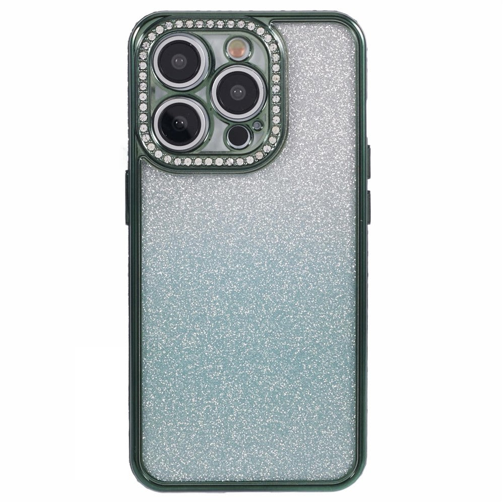 For iPhone 12 Pro TPU Case Rhinestones Decor Gradient Phone Case