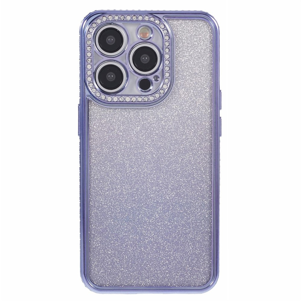 For iPhone 12 Pro TPU Case Rhinestones Decor Gradient Phone Case