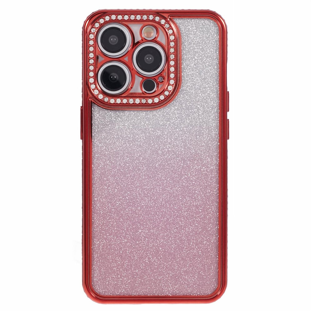 For iPhone 12 Pro TPU Case Rhinestones Decor Gradient Phone Case