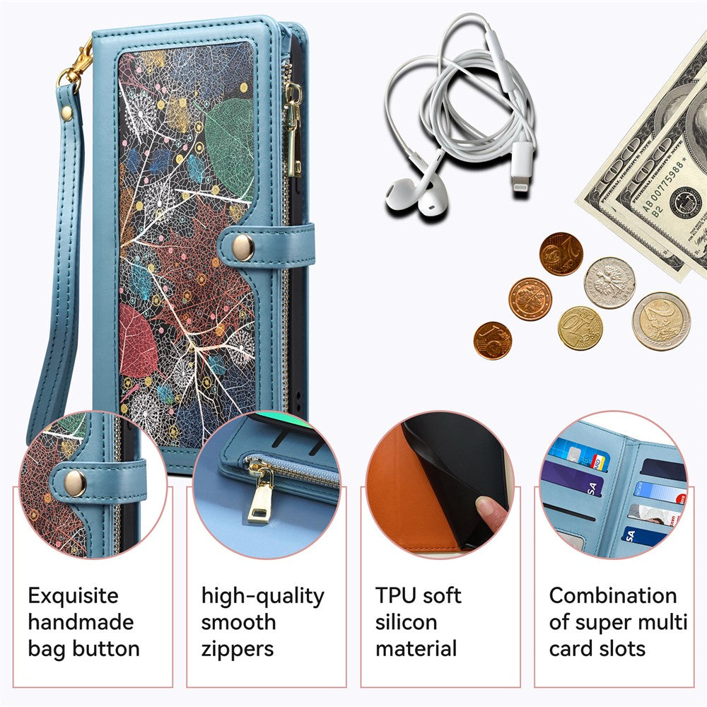 ESEBLE Galaxy Series For Samsung Galaxy M55 5G / C55 5G / F55 5G Case Leather Folio Wallet RFID Blocking Phone Cover