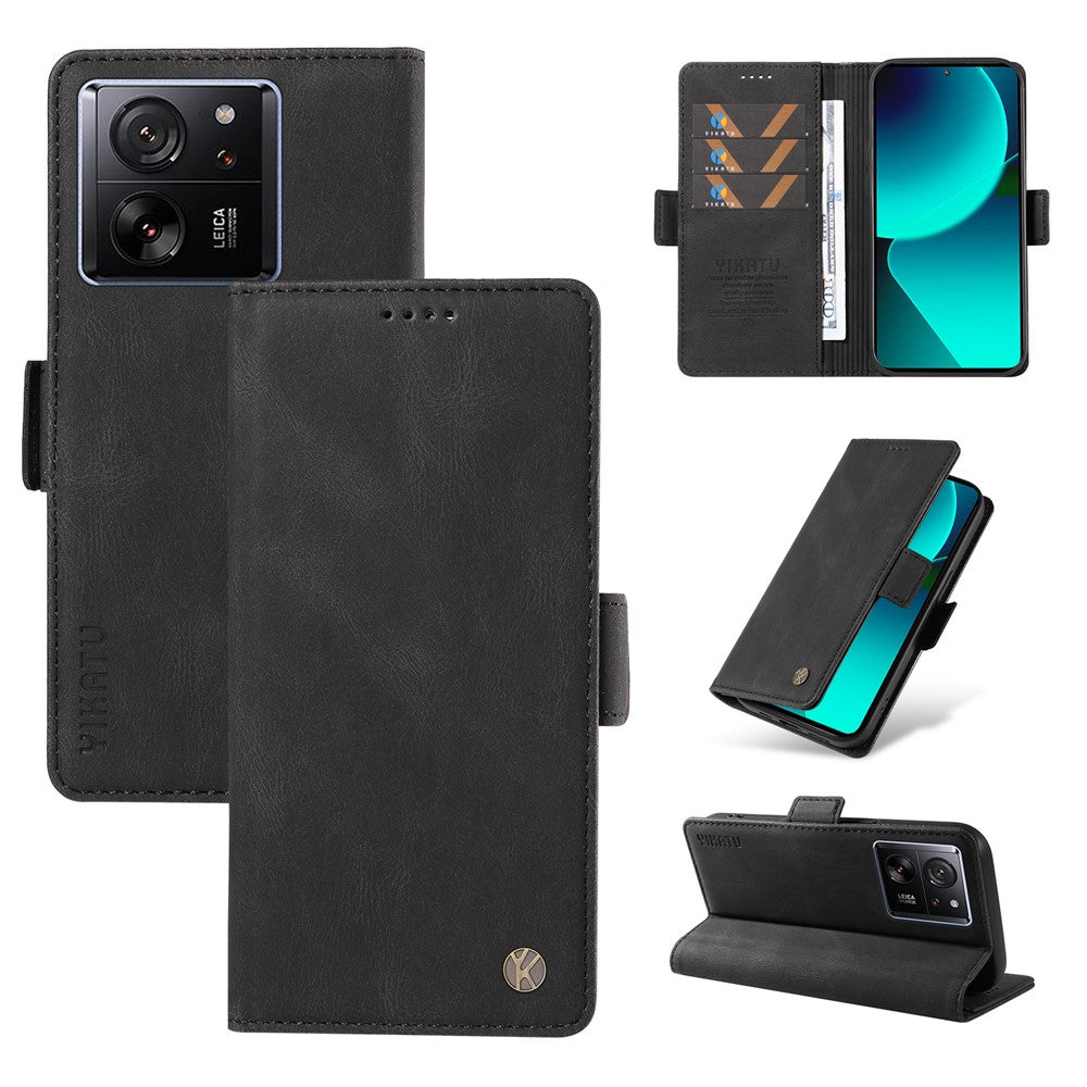 YIKATU YK-005 lædercover til Xiaomi 13T / 13T Pro / Redmi K60 Ultra, flipcover med stander, pungcover