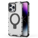 For iPhone 12 / 12 Pro PC+TPU Magnetic Case Stripe Design Phone Cover with Kickstand