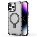 For iPhone 12 / 12 Pro PC+TPU Magnetic Case Stripe Design Phone Cover with Kickstand