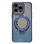 For iPhone 12 Pro Phone Supplies Magnetic TPU Phone Case PC Kickstand Shell with Acrylic Mirror