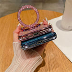 For iPhone 12 Pro Phone Supplies Magnetic TPU Phone Case PC Kickstand Shell with Acrylic Mirror