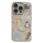 For iPhone 12 Pro Case PC+TPU Phone Cover with Cartoon Pattern Design+Shell Texture