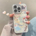 For iPhone 12 Pro Case PC+TPU Phone Cover with Cartoon Pattern Design+Shell Texture
