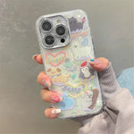 For iPhone 12 Pro Case PC+TPU Phone Cover with Cartoon Pattern Design+Shell Texture