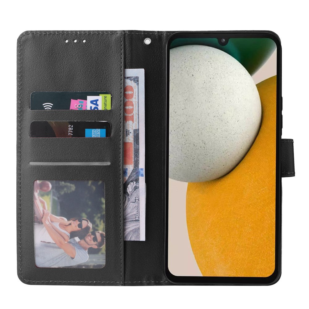 Samsung Galaxy A15 4G-cover i PU-læder med stander og 3 kortlommer.