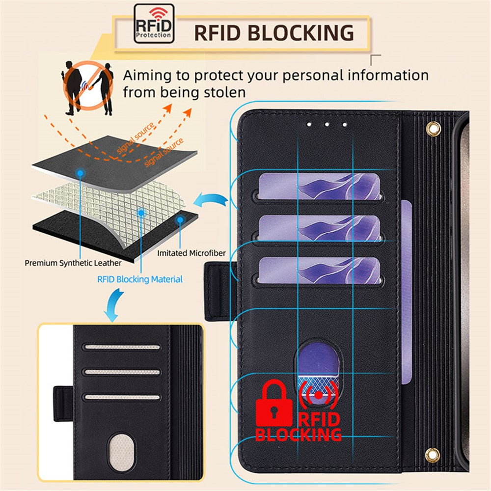 For Xiaomi Redmi Note 13R Pro 5G Wallet Case RFID Blocking Leather Flip Phone Cover