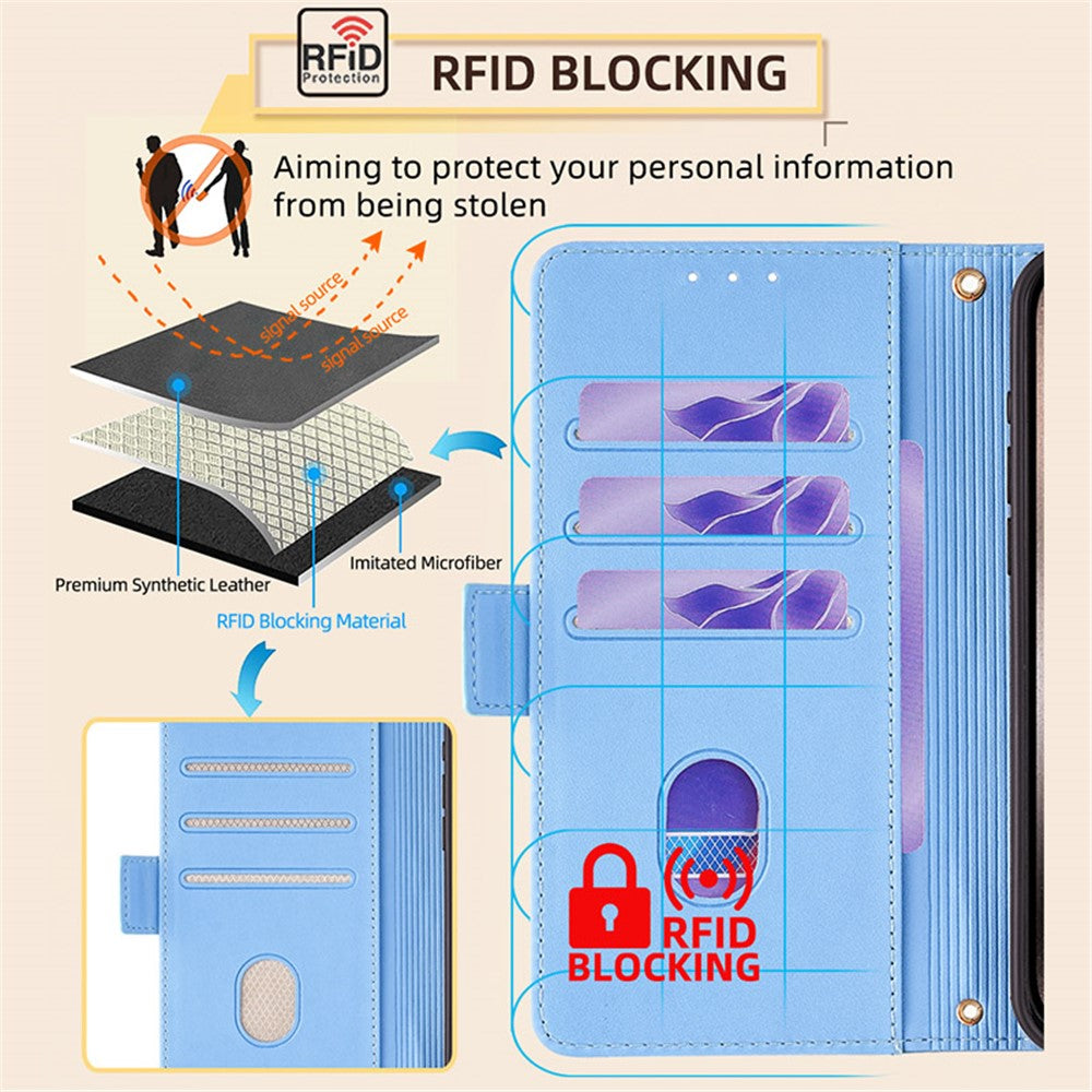 For Huawei nova 12i 4G Wallet Phone Case RFID Blocking Crossbody Leather Stand Cover