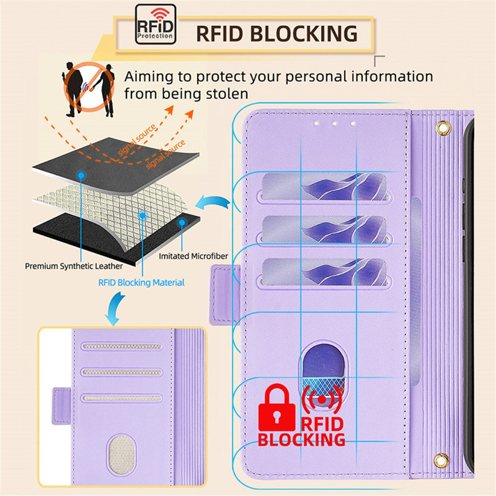 For Xiaomi 14 Ultra Case RFID Blocking PU Leather Wallet Flip Phone Cover with Shoulder Strap