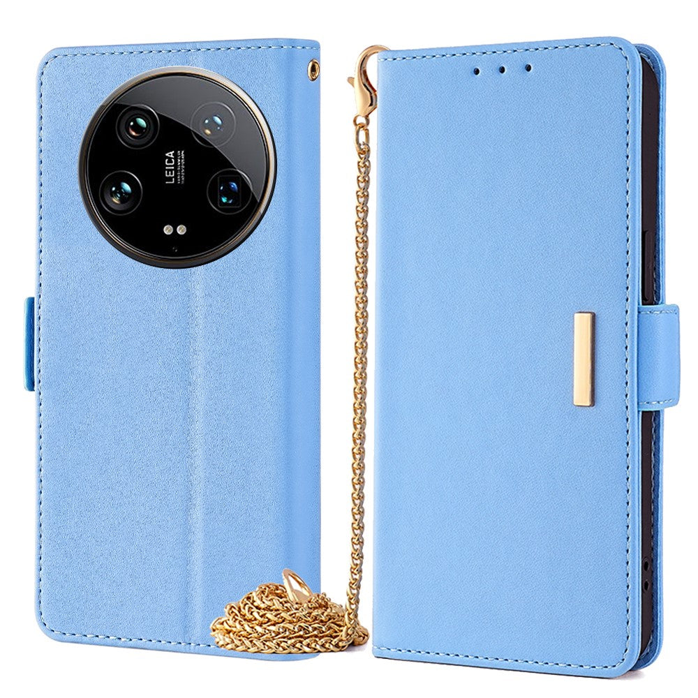 For Xiaomi 14 Ultra Case RFID Blocking PU Leather Wallet Flip Phone Cover with Shoulder Strap