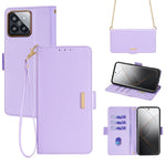 For Xiaomi 14 Pro Case with Golden Chain Shoulder Strap RFID Blocking Leather Phone Cover