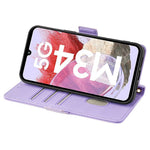 For Samsung Galaxy M34 5G / F34 5G Wallet Case RFID Blocking Leather Phone Cover with 2 Straps