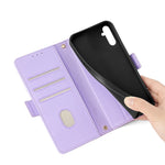 For Samsung Galaxy M34 5G / F34 5G Wallet Case RFID Blocking Leather Phone Cover with 2 Straps