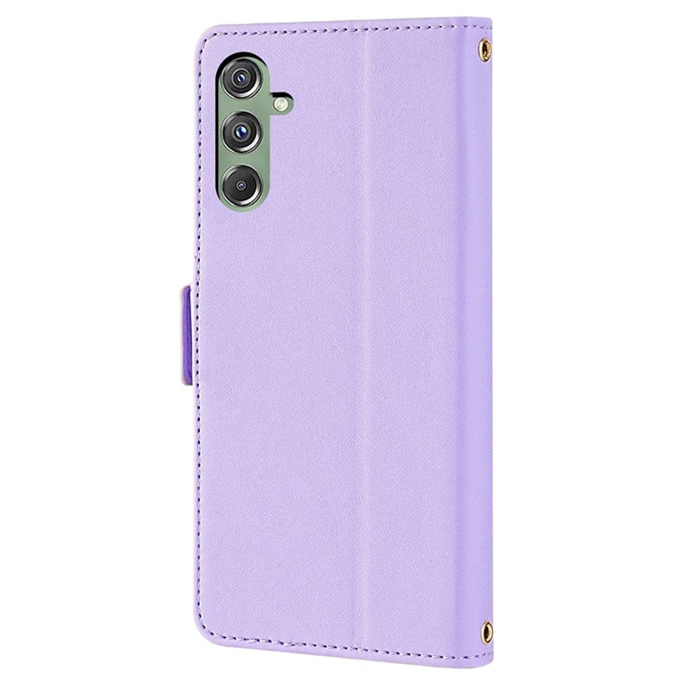 For Samsung Galaxy M34 5G / F34 5G Wallet Case RFID Blocking Leather Phone Cover with 2 Straps