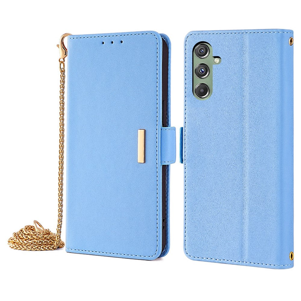 For Samsung Galaxy M34 5G / F34 5G Wallet Case RFID Blocking Leather Phone Cover with 2 Straps
