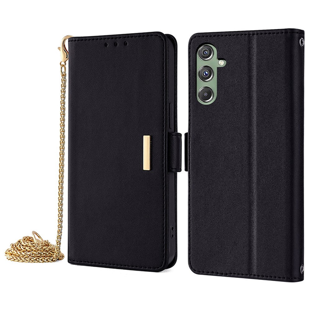 For Samsung Galaxy M34 5G / F34 5G Wallet Case RFID Blocking Leather Phone Cover with 2 Straps