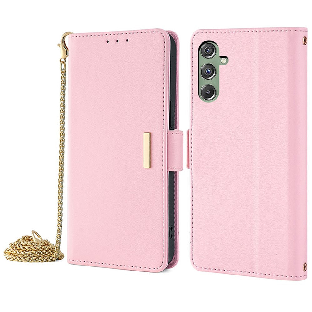 For Samsung Galaxy M34 5G / F34 5G Wallet Case RFID Blocking Leather Phone Cover with 2 Straps