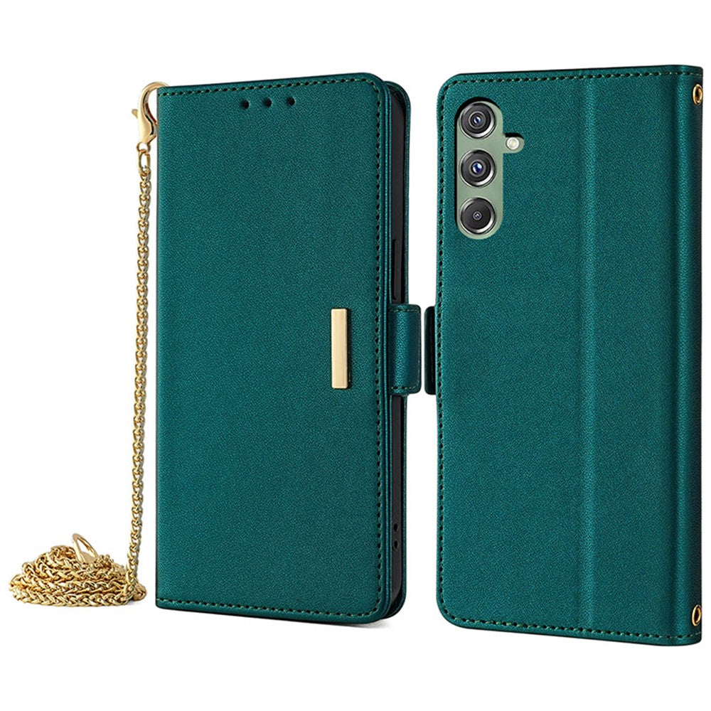 For Samsung Galaxy M34 5G / F34 5G Wallet Case RFID Blocking Leather Phone Cover with 2 Straps