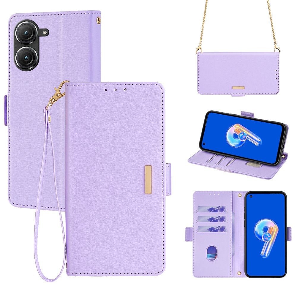 For Asus Zenfone 9 5G / Zenfone 9z Case Wallet PU Leather RFID Blocking Crossbody Cell Phone Cover