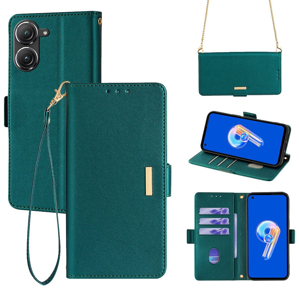 For Asus Zenfone 9 5G / Zenfone 9z Case Wallet PU Leather RFID Blocking Crossbody Cell Phone Cover
